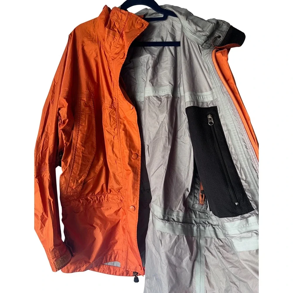 Vintage EMS Eastern Mountain Sports Orange Rain Coat Women's L Hooded‎